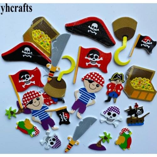1bag/Lot Pirate foam stickers DIY crafts activity items Kindergarten early learning educational toys Birthday gifts Halloween
