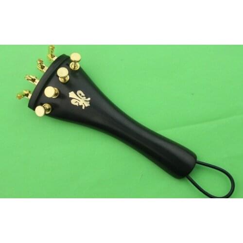 10 sets ebony 4/4 violin tailpiece with golden fine tunres violin Accessories