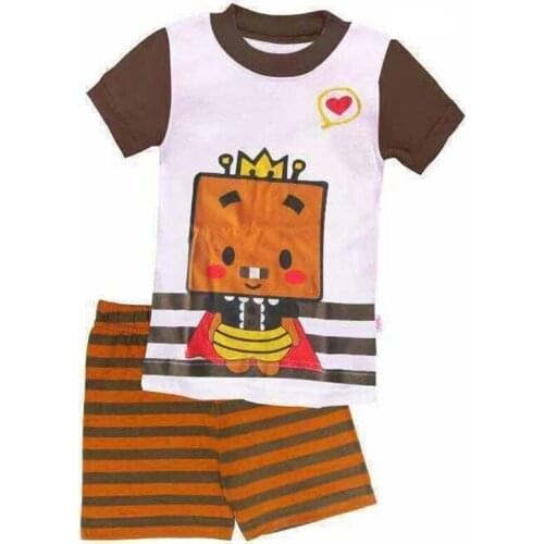 2021 Childrens Sleeping Set Pyjamas Baby Sleepwear Clothing Girls Short Sleeve Princess Pajamas Kids Pyjamas Wear Boys Nightwea