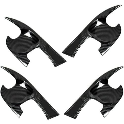 4pcs Door Handle Bowl Cup Cover Surround Trim Decoration ABS Carbon Fiber Style Fit for Toyota Camry 2018 2019 2020