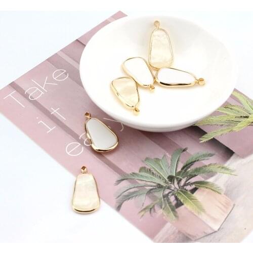 6pcs korean style Earrings For Women Resin Pendants White Imitation Shell Geometric Elegant Drop Earrings Diy Jewelry Making