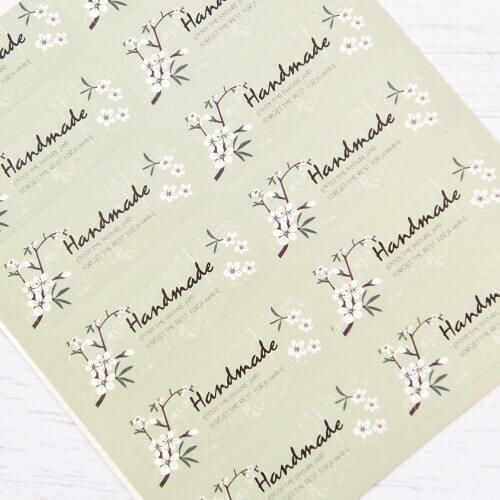 60PCS/lot Fresh Style Flower Hand Made Seal Sticker High Quality Handmade Gift Label Sticker