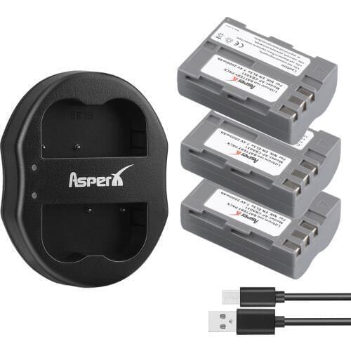 3pc 2000mAh EN-EL3E EN EL3E EN-EL3e ENEL3E Battery + Dual USB Charger for Nikon D30 D50 D70 D80 D90 D100 D200 D300 D700 Camera