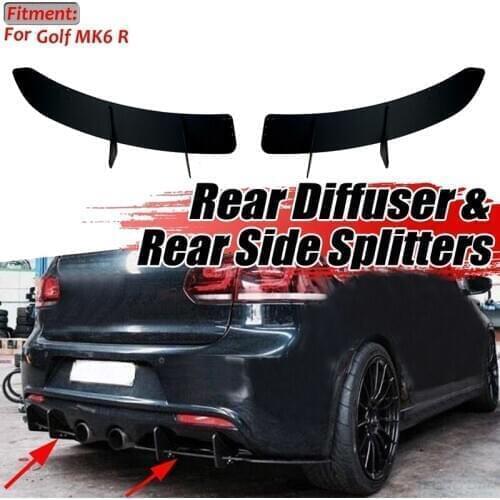 AU04 -Car Rear Bumper Diffuser Lip Rear Side Splitters Spoiler Car Styling for Golf MK6 R