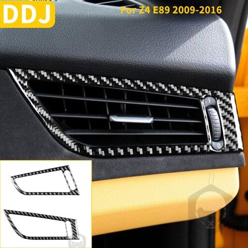 2 Pcs Car Carbon Fiber Side Air Conditioning Hole Air Vent Frame Sticker Interior For BMW Z4 E89 Z Series 2009-2016 Roadster