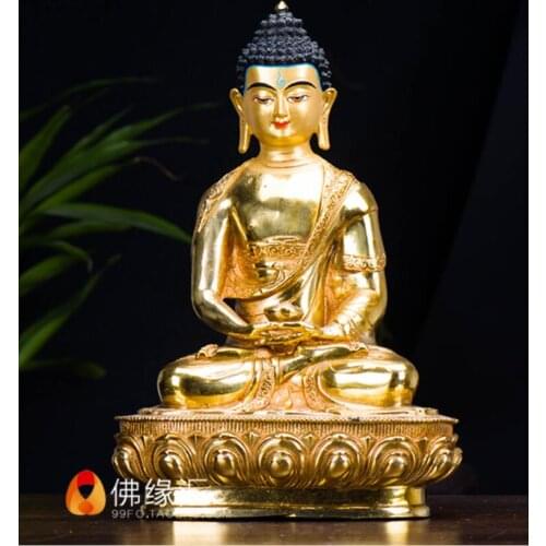 LARGE WHOLESALE BUDDHIST SUPPLIE ASIA THAILAND INDIA FAMILY PROTECTION ALTAR AMITABHA AMITAYUS GILDED BUDDHA COPPER GOOD STATUE