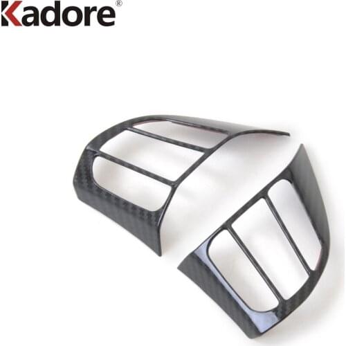 Carbon Fiber Car Steering Wheel Decoration Cover Trim Frame Garnish For Hyundai Kona Kauai SUV 2017-2020 Interior Accessories