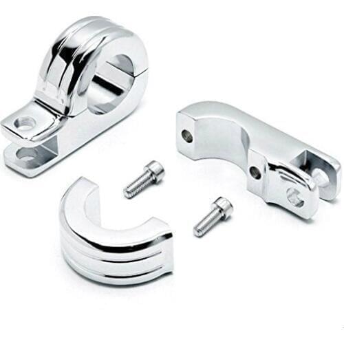 For Harley Davidson Honda Yamaha Kawasaki Billet Aluminum Motorcycle1-1/4" Engine Guard Tube Bar Footpeg P Clamps