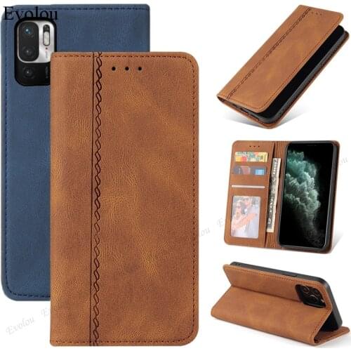 For Xiaomi Poco M3 Pro Case Retro Magnetic Flip Wallet Stand Case For Mi 11 Pro 10T Lite 5G Flip Leather Card Slot Cover Bag