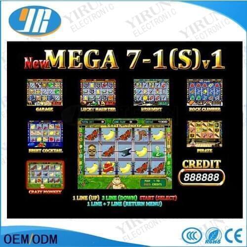 New Mega 7 in 1 (S) V1 Slot game board VGA output Casino multi -games PCB for Casino Machine gambling Machine