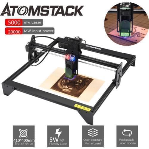 ATOMSTACK A5 20W Laser Engraver CNC 410*400mm Carving Area DIY Engraving Cutting Machine Upgraded Fixed-Focus Laser Printer Mini