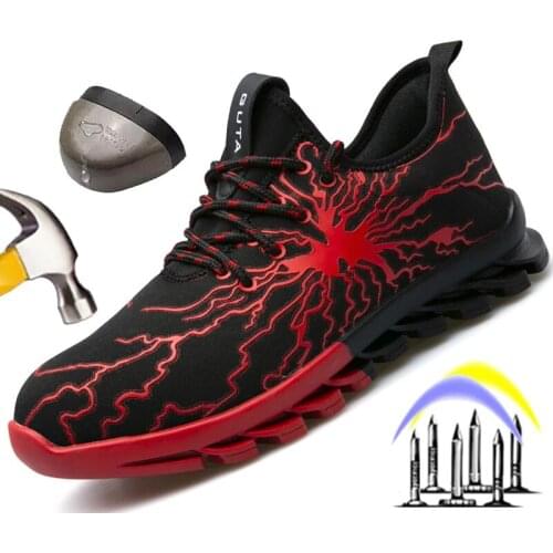 Mens Work Safety Shoes Steel Toe Cap Work Boots Indestructible Sneaker Puncture Proof Anti-smash Construction Protective Shoes