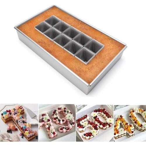 Celebrations Letters & Numbers Bakeware Maker Set Cutter Pan Mold Non-Stick Aluminum alloy Baking Mold Bakeware For Kitchen