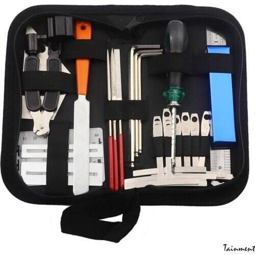 Guitar Tool Kit Repairing Guitar Maintenance Tools String Organizer Gauge Measuring Tool Hex Wrench Set Instrument Tools Suits