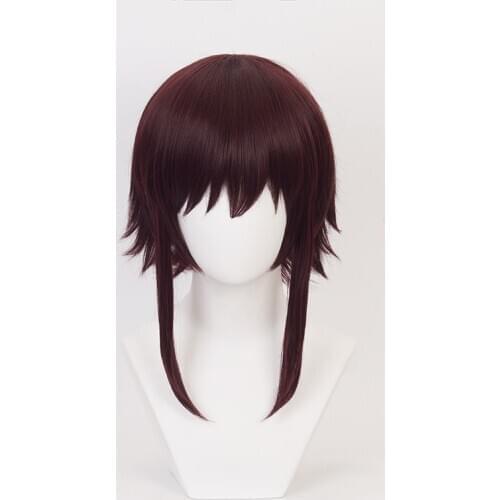 KonoSuba Gods Blessing on this Wonderful World Megumin Cosplay Wig Dark Red Brown Heat Resistant Synthetic Hair Wigs + Wig Cap