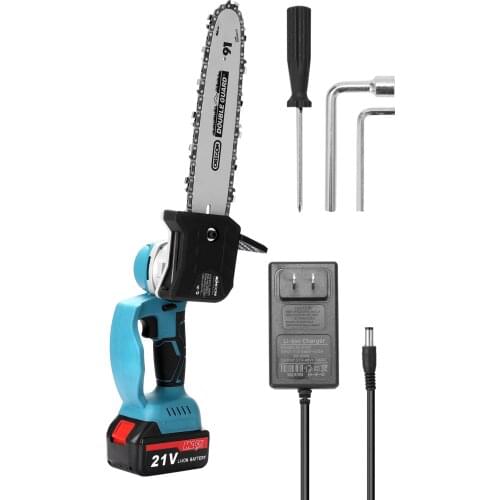 21V Portable Electric Pruning Saw Small Wood Spliting Chainsaw One-handed Woodworking Tool for Garden Orchard
