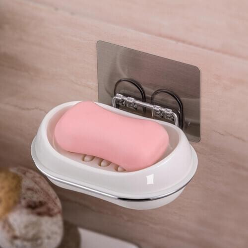 Kitchen Sink Sponge Holder Soapbox Soap Draining Rack Soap Dish Bathroom Storage Shelf