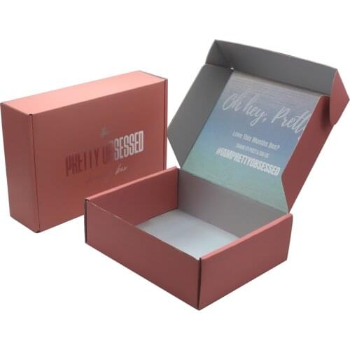 Custom Logo Pink Embalagem Personalizada Tuck Top cajas de carton Shipper Corrugated Powder Box Verpackung