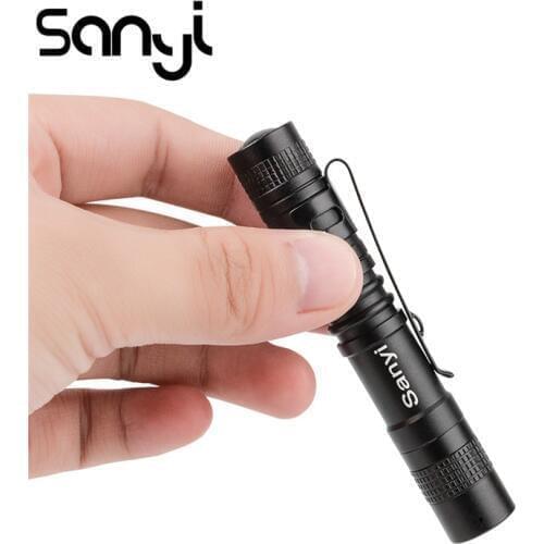 SANYI Portable Mini Penlight XPE-R3 Q5 LED Flashlight Torch Pocket Light 1 Switch Modes Outdoor Camping Light For AAA battery