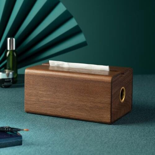 Simple Solid Wood Tissue Box Household Bathroom Tissue Storage Box Restaurant Hotel Toilet Tissue Box Decorative Ornaments