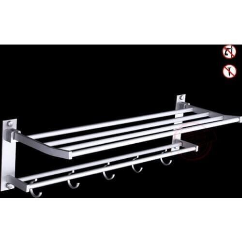 Space Aluminum Wall Mounted Foldable Storage Holder Kitchen Seasoning Rack Shelf Bathroom Toiletries Holder Home Storage Shelfs