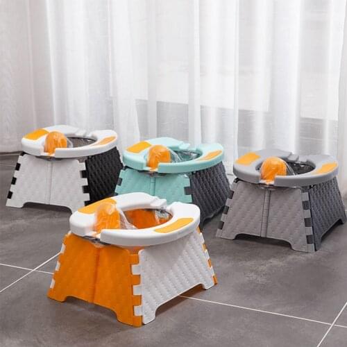 Seelaugh Portable Baby Travel Potty With 30 Cleaning Bags Folding Car Travel Potty Training Toilet For Outdoor Travel
