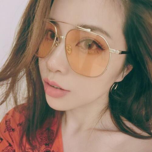Super Star Fashion Women Sunglasses Metal Earring Men Sunglasses Vintage Blue Sunglasses Oversized Glasses Frame Lunette 1148R