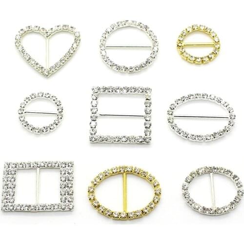ZMASEY Mix Size Rhinestones Shoe Buckles 10Pcs/Lot Handwork Sewing Ribbon Wedding Decoration Card Holiday Party Accessories