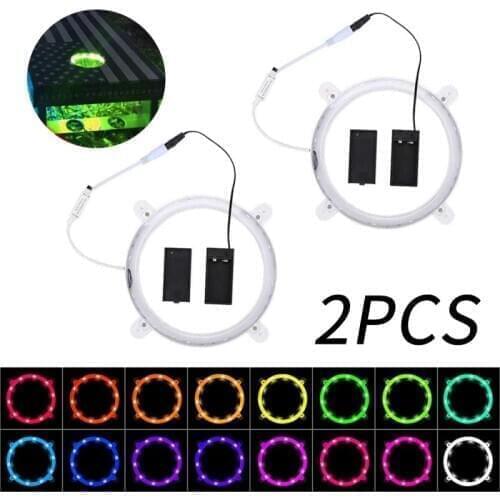 2PCS Cornhole LED Lights 16 Color Changing Ultra Bright Board Corn Hole Lights with Remote Control Board Ring Novelty Lights