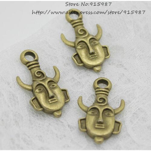 Sweet Bell Wholesale 12pcs/lot 21*36mm Vintage Color Metal Alloy Double-sided Supernatural Charms Jewelry Charms D0734