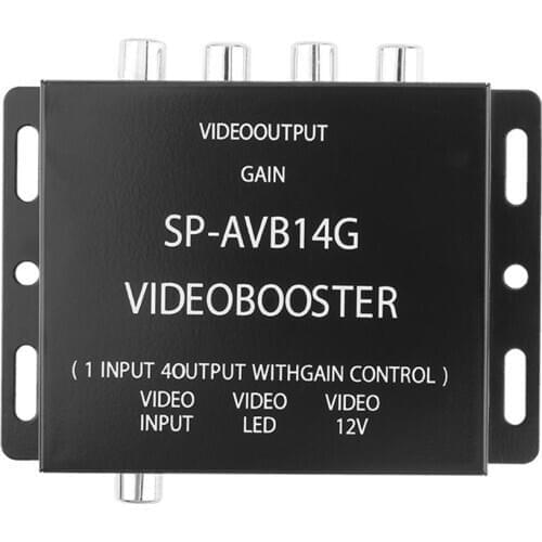 12V Auto Car 1 To 4 Output Video Spliter Amplifier Signal Booster for DVD/LCD/TV Monitor Display