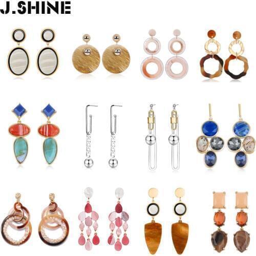 JShine Drop Earrings for Women Fashion Jewelry 2019 Hyperbole Geometric Acrylic Statement Earrings for Womens Decoration Earing