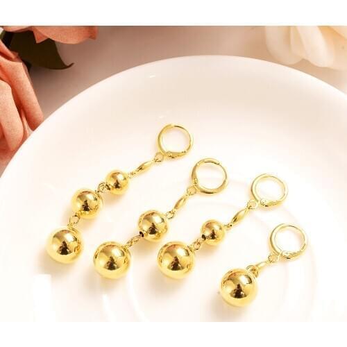 High quality Fashion Gold Filled Womens Drop Earring Dangle Earring Charms Jewelry beads Earrings brincos Vintage girls