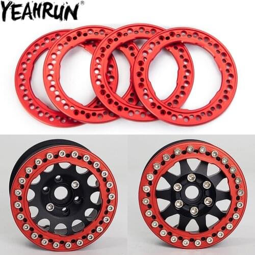 YEAHRUN 4PCS 52mm 1.9" Wheel Outer Ring Aluminum Alloy Wheel Rings for 1:10 RC Crawler Axial SCX10 II 90046 1.9 Wheel Rims