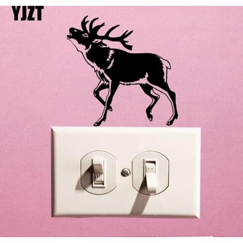 YJZT Modern Art Animal Deer Living Room Decor Cartoon Wall Switch Sticker Vinyl Decal S19-0251