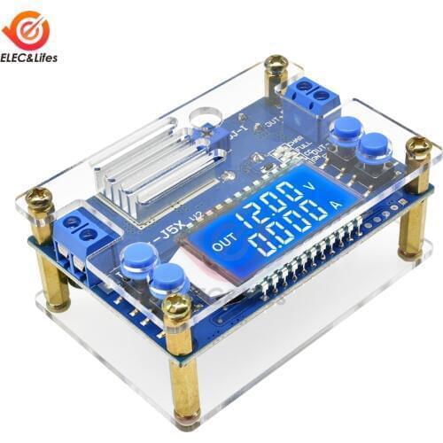 LCD Digital DC-DC 5A Adjustable Constant Current Constant Voltage Converter Buck Step Down Power Supply Module + Acrylic shell