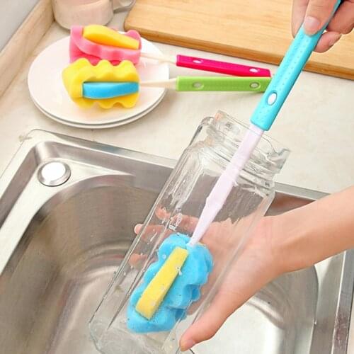 Cup brush NEW 1 PC Kitchen Cleaning Tool Sponge Brush For Wineglass Bottle Coffe Tea Glass Cup Cup brush Color sent randomly