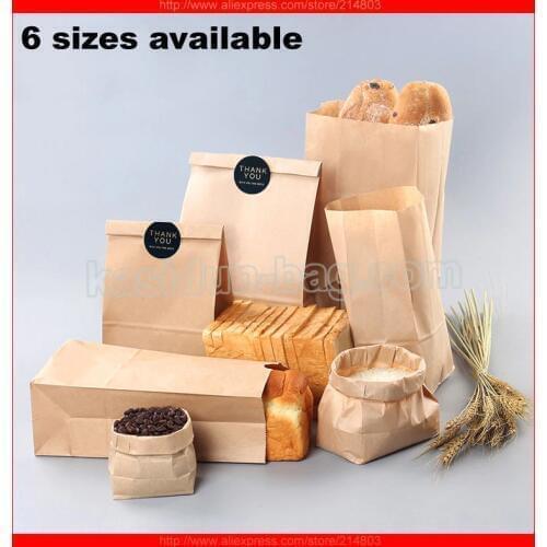 1000pcs/lot) wholesale kraft paper food bag for bread tea packaging