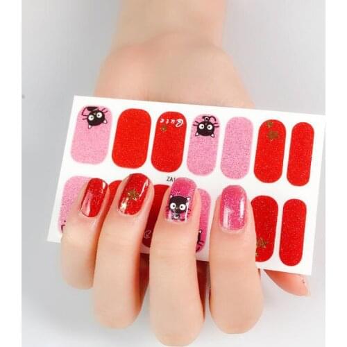 14 Tips/Sheet Pure Solid Color Minimalist Design Fashion Nail Stickers Self Adhesive Nail Sticker Nail Decoration Nail Strips