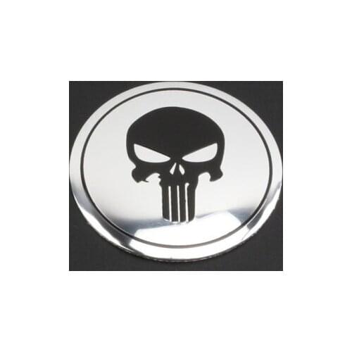 4pcs 56mm Silver Skull Bone Auto Wheel Center Hub Cap Badge Emblem Decal Sticker Car Accessories