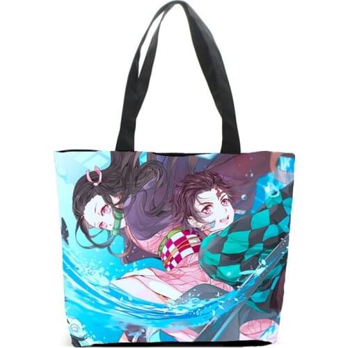 45x34cm Anime Demon Salyer Attack on Titan Fate/Grand Order PU Student Shoulder Bag Women Zipper Handbag Cute Shopping Tote Bags