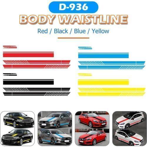 5pcs Stripe Stickers Car Side Mirror Hood Waist Line Body Good Extensibility Not Easy to Break Solid Auto Styling Deca