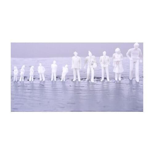 500pcs HO Scale 1.1cm high 1:150train layout Model white figure unpainted for Architecture models building