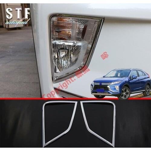 ABS Chrome Front Fog Light Lamp Cover Trim Molding Bezel Garnish For Mitsubishi Eclipse Cross 2018 2019