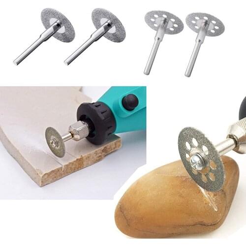 10Pcs Diamond Cutting Wheel 20mm 22mm 25mm 30mm With 2 Mandrels For Dremel Rotary Tools Mini Diamond Cutting Disc Home DIY Tools