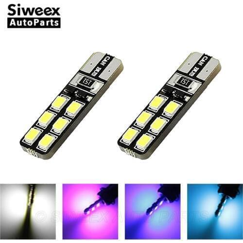 2 PCS/LOT T10 W5W Car LED Bulbs 12 SMD CANBUS ERRO FREE 194 168 2835 Turn Signal Lamp White Blue Ice Blue Reading Lights