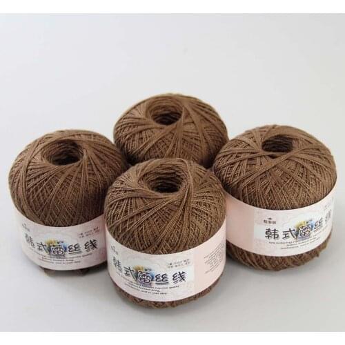 Free Shipping 4Balls X50g New Soft Hand Knitting High quality soft 100% Cotton Crocheted Yarn 16125-4 Dark brown