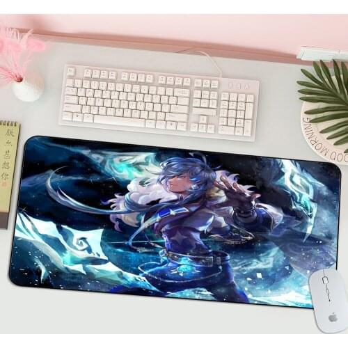 Genshin Impact 80x30cm Large Mouse Pad Gaming Accessories XL Laptop Gamer Mousepad Anime Kaeya Mat Keyboard Desk Mats Carpet
