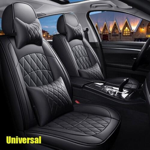 AUTO Leather Car Seat Covers ，Faux Leatherette Automotive Vehicle Cushion Cover for Cars SUV Pick-up Truck Universal Fit Set