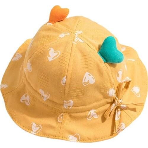 Baby Hats Girls Two-color Love Mesh Bucket Hat for Children Caps Baby Girl Panama Hat Children Child Cap Kids Outdoor Sunhats